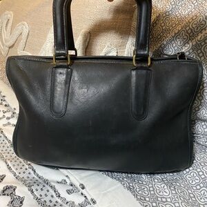 Vtg coach large slim satchel! Black Leather Handbag